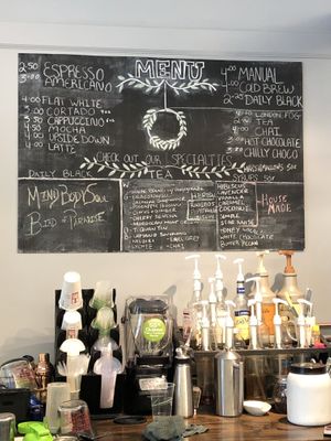 Menu board at Genesis in Newberry