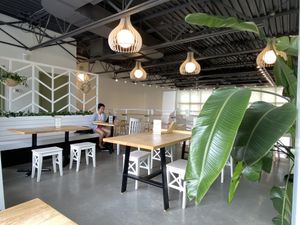 Upstairs dining  at Kind Cafe in Vancouver