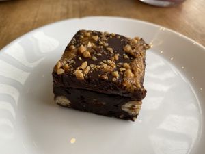 Hazelnut brownie  at Kind Cafe in Vancouver