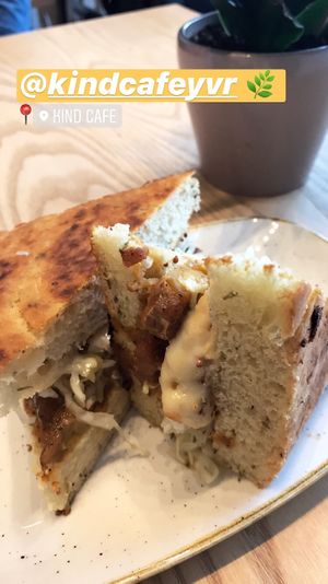 Tempeh sandwich  at Kind Cafe in Vancouver