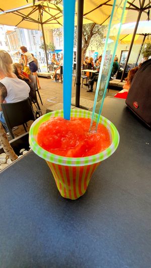 strawberry granita at Gelateria Jimmy in Muggia