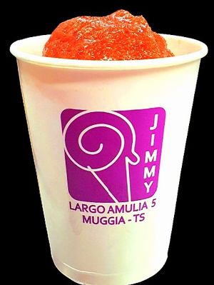 Granita alla fragola at Gelateria Jimmy in Muggia