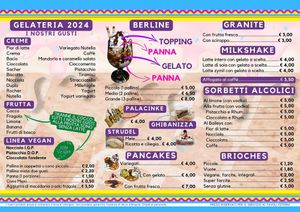 OUR MENU FOR TABLE SERVICE at Gelateria Jimmy in Muggia
