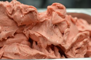 OUR STRAWBERRY ICE CREAM. TOTALLY VEGAN at Gelateria Jimmy in Muggia
