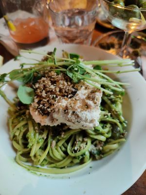 Pesto pasta at Harju 8 in Helsinki
