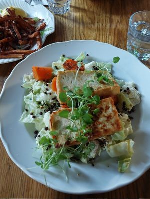 Tofu salad and parsnip fries at Harju 8 in Helsinki