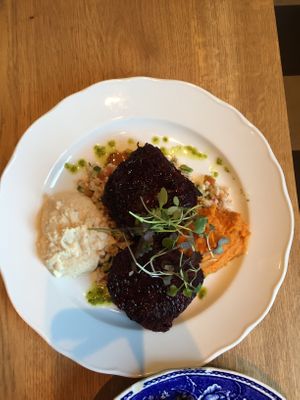 Beet patties at Harju 8 in Helsinki