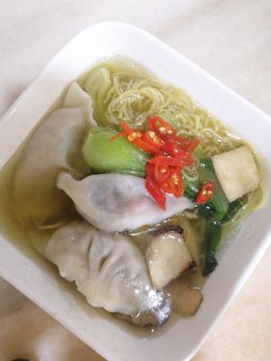 Dumplings noodles at Metta Cafe in East Singapore