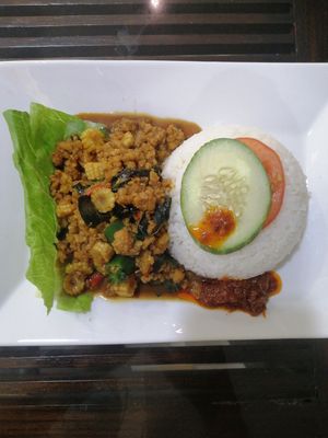 Thai basil rice at Metta Cafe in East Singapore