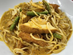 Fried laksa, nice! at Metta Cafe in East Singapore