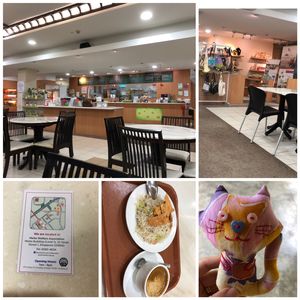 Breakfast vegetarian bee hoon and kopi o kosong  at Metta Cafe in East Singapore