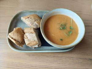 Yellow split pea soup at The Lock Inn in Fort Augustus
