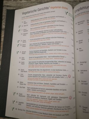 Veg options declared to be veganizeable at Swagat in Reutlingen