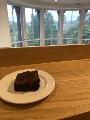 vegan brownie at Cafe W - Princes St in Edinburgh
