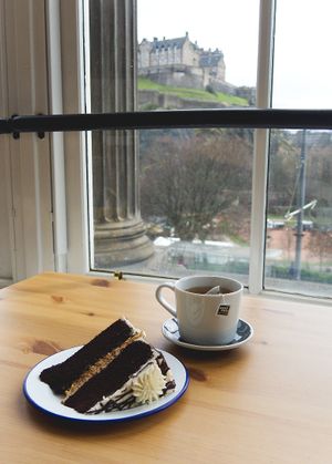 Cake with a view! at Cafe W - Princes St in Edinburgh