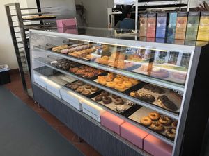 Donut case (ask for vegan) at Missy's Cupcakes in Ventura
