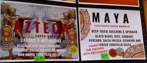 Vegan/vegetarian burrito specials at La Cabana in Santa Cruz