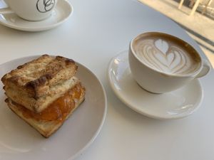 Vegan Biscuit and Oatmilk Flat White  at Project Coffee - Burns Court in Sarasota