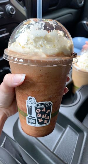 Mocha oatshake with whipped cream  at Project Coffee - Burns Court in Sarasota