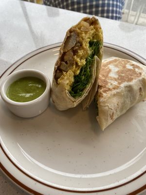 Vegan breakfast burrito at Project Coffee - Burns Court in Sarasota