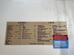 Menu at Project Coffee - Burns Court in Sarasota