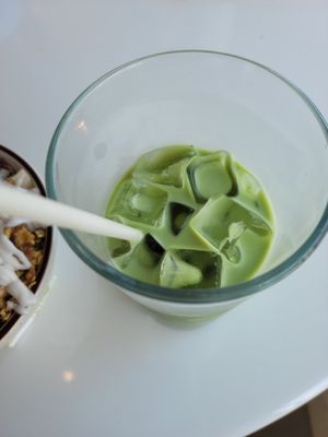 Matcha oat latte at Project Coffee - Burns Court in Sarasota