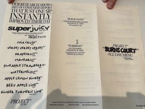 Burns court menu summer 2024  at Project Coffee - Burns Court in Sarasota