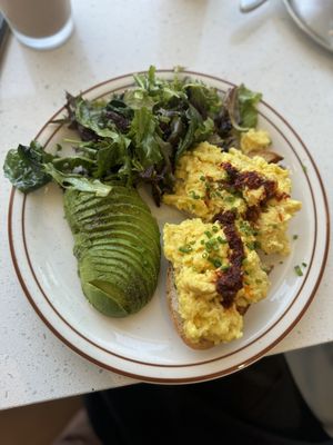 Scrambled eggs on toast   at Project Coffee - Burns Court in Sarasota