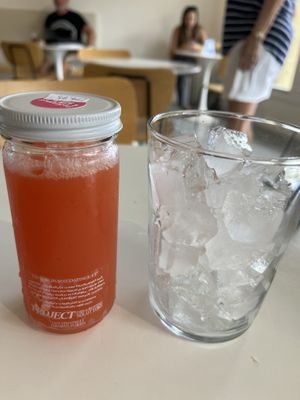 Strawberry pineapple cold pressed juice- delish!  at Project Coffee - Burns Court in Sarasota