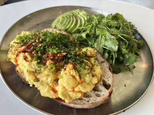 Scrambled egg toast  at Project Coffee - Burns Court in Sarasota