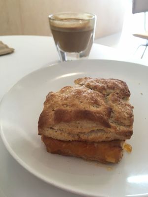 Biscuit with jam and vegan butter. at Project Coffee - Burns Court in Sarasota