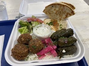 Veggie combo plate  at Go Falafel in Stockton
