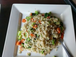 Veggie fried rice (no egg!) at Marco Polo Global Restaurant in Salem