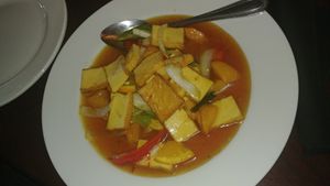 Orange tofu at Marco Polo Global Restaurant in Salem