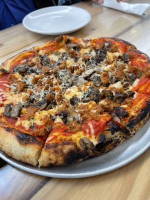 Sausage pizza   at Craft Roots  in Morgan Hill