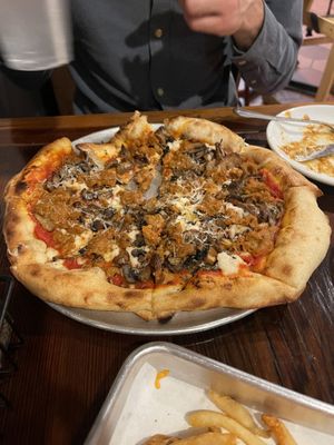 Sausage Mushroom Pizza  at Craft Roots  in Morgan Hill