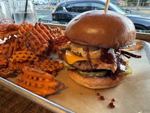 Bbq Bak’n Burger  at Craft Roots  in Morgan Hill