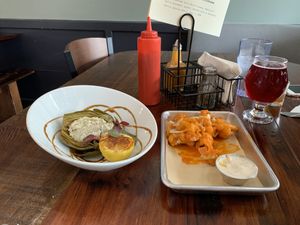 Deep fried Castroville artichoke  at Craft Roots  in Morgan Hill