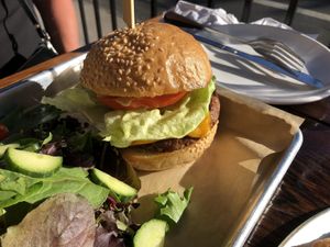 CR Burger at Craft Roots  in Morgan Hill