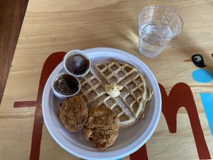 Chikn & waffles  at SweetArt in St Louis