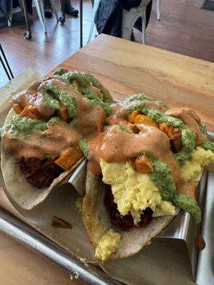 Breakfast tacos (gf) #Veganuary at SweetArt in St Louis