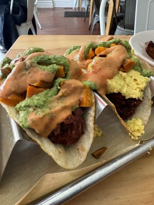 Breakfast tacos (gf) #Veganuary at SweetArt in St Louis