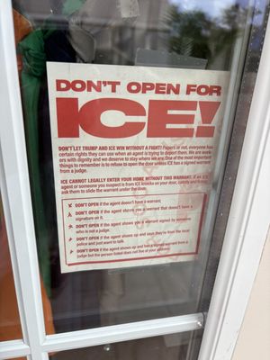 don’t open for ICE sign  at SweetArt in St Louis