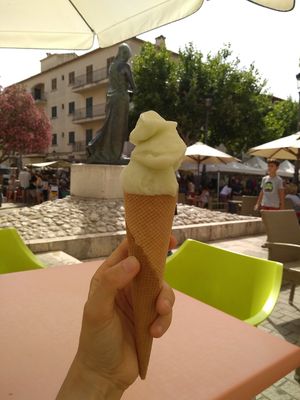 Lemon basil ice-cream at La Isla del Gelato in Mallorca