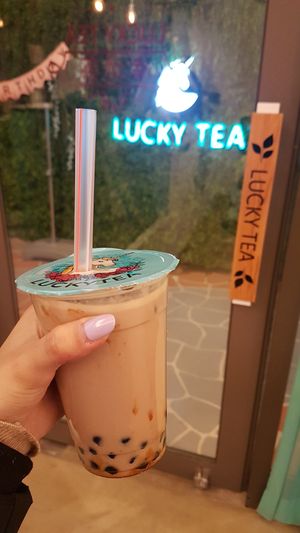 soy milk bubble tea  at Lucky Tea in Seoul