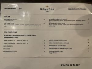 This the new Golden Point vegan options  at Golden Point Hotel in Ballarat