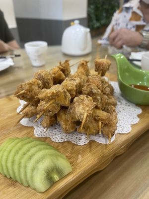 Lion head mushroom Satay   at Dar Soo Vegetarian 大素無方 in Kuala Lumpur