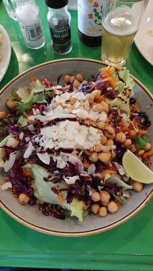 Salad tahini humus at Mojo's in Gozo