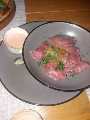Mushroom dumplings at Fenkhel Fennel in Kyiv