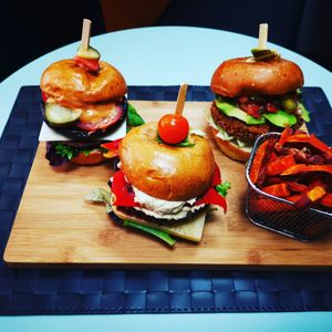 A small selection of our vegan burgers at Kingfisher in East London